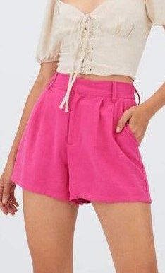 Stradivarius Pink Linen Highwaist Short (Category: Shorts) located in Binan City. Submitted by myprelovedhaul (Listing ID 1467965663, Image 1). Description: - length: 16 | width: 14-15 (28-30) - no when worn photos! - last price posted! - please message only if sure buyer! - limited replies only. - Available unless mark as sold. - Ship via j&t or lalamove for same day. -Mode of payment: Gcash 📍Biñan Laguna .