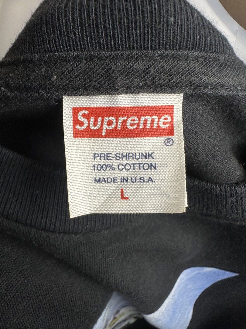 Supreme Trash Tee (Category: Tshirts & Polo Shirts ) located in Marikina City. Submitted by swiftsian (Listing ID 1467931758, Image 3). Description: Authentic Supreme Trash Tee (Black) - Size: Large (23x30) - Issue: None - Manage your expectations. Some issues may not be seen or indicated. - Color may vary due to lighting Shipping: Lalamove/J&T .
