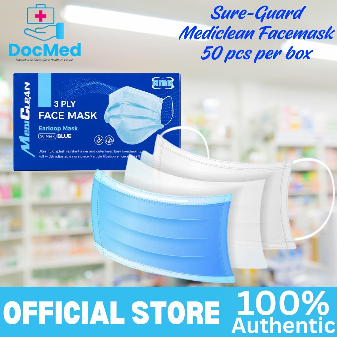 SUREGUARD MEDICLEAN FACEMASK 50 PCS PER BOX (Category: Medical Supplies & Tools) located in Quezon City. Submitted by staffmarke01383 (Listing ID 1467915130, Image 2). Description: .