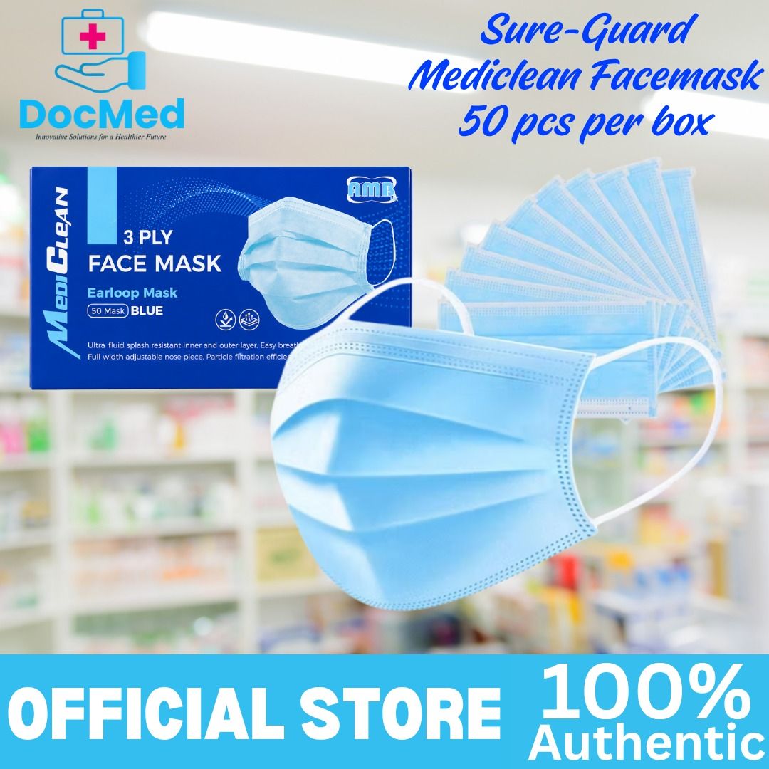 SUREGUARD MEDICLEAN FACEMASK 50 PCS PER BOX (Category: Medical Supplies & Tools) located in Quezon City. Submitted by staffmarke01383 (Listing ID 1467915130, Image 3). Description: .