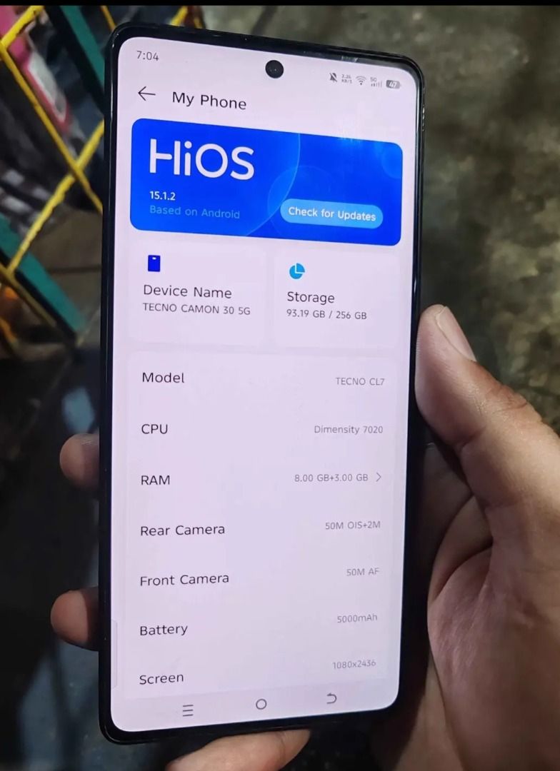 Tecno camon 30 5g (Category: Android Others) located in Caloocan City. Submitted by kobnofuente (Listing ID 1467990980, Image 1). Description: Tecno Camon 30 5g 8+8/256 Unit at case naka tg na Dents lang issue Pero goods na goods pa po Test to sawa 6500 fixed na po Calamba area.