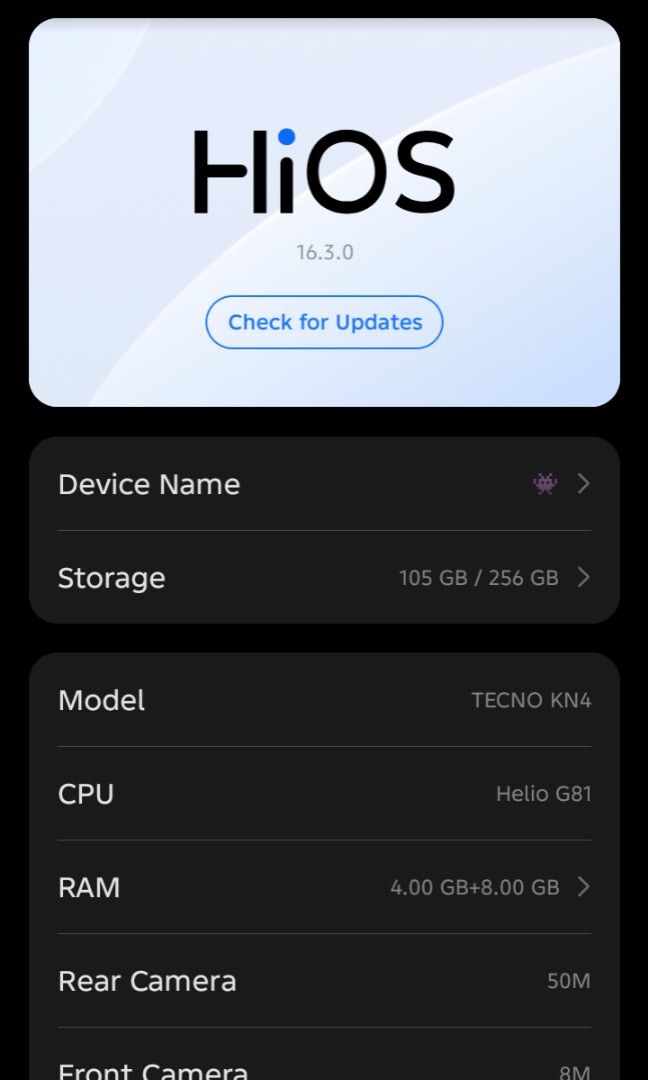 Tecno Spark 50 4g (Category: Android Others) located in Manila. Submitted by elvinjohn.m (Listing ID 1467975966, Image 1). Description: It was only used for 1 month.