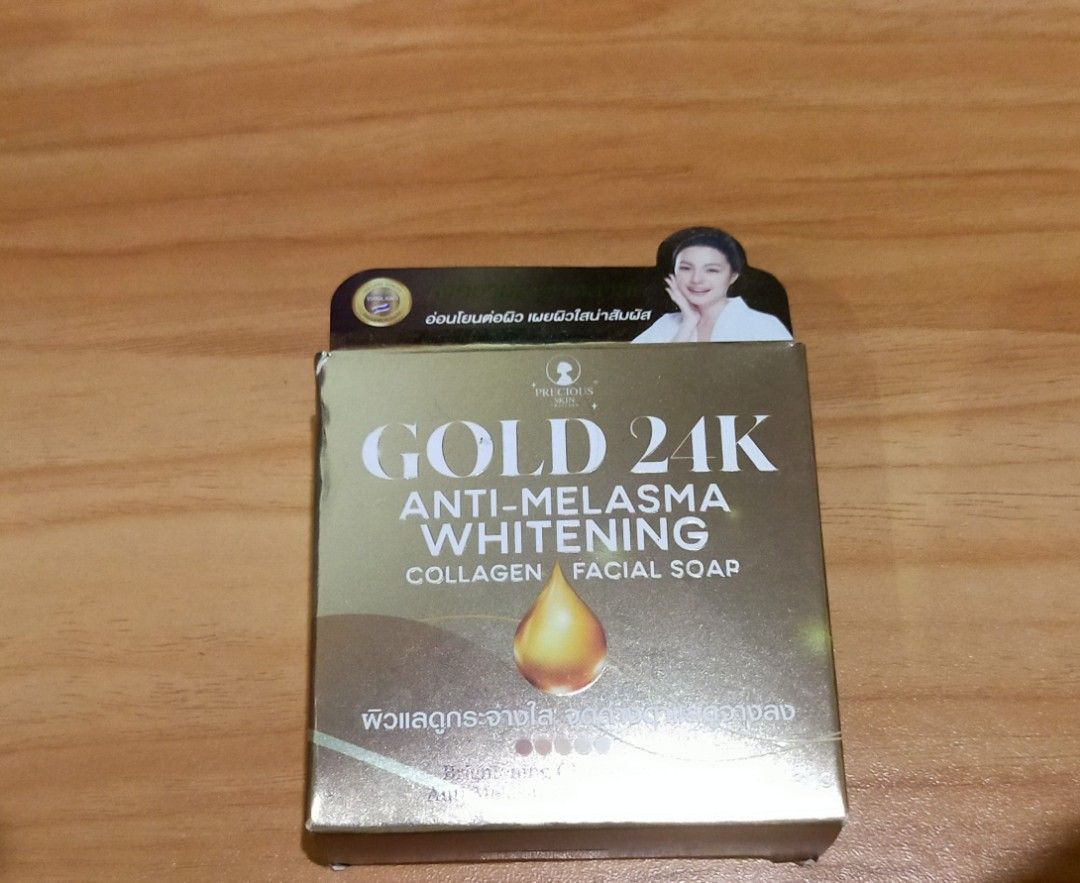 Thailand's Gold 24K Melasma Soap (Category: Face Care) located in Davao. Submitted by rebrandz (Listing ID 1468055440, Image 1). Description: Anti Melasma Soap From Bangkok Thailand Money Back Guarantee if proven fake.