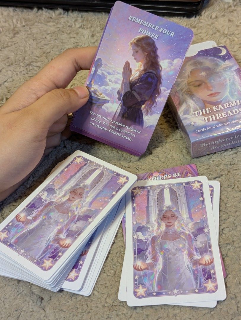 The Karmic Threads Card Set (Category: Card Packs) located in San Pedro. Submitted by eurisilvers (Listing ID 1467976906, Image 3). Description: — shipping is via J&T Express — mop: gcash, maya, bank transfer — location: san pedro city, laguna.