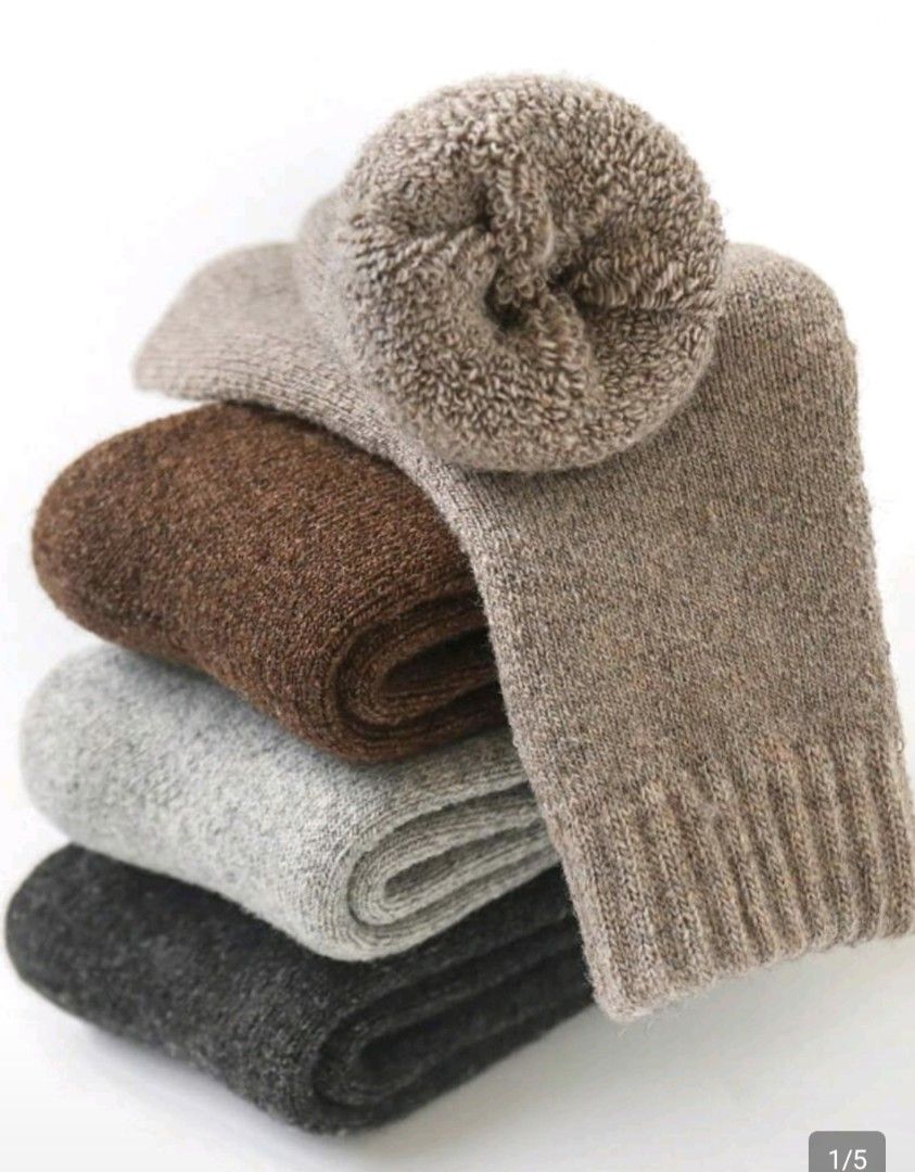 Thick Warm Winter Thermal Fleece Socks (Category: Babies & Kids Fashion) located in Imus. Submitted by maggieforce (Listing ID 1467932324, Image 2). Description: - looks new, unsure if we did wear this - Set of 3 pairs of thick winter socks - Colors: Black, grey, brown - Super fluffy terry fleece lining for ultimate warmth - Ribbed cuffs ensure a secure and comfortable fit - Ideal for cold weather, boots, or lounging at home.