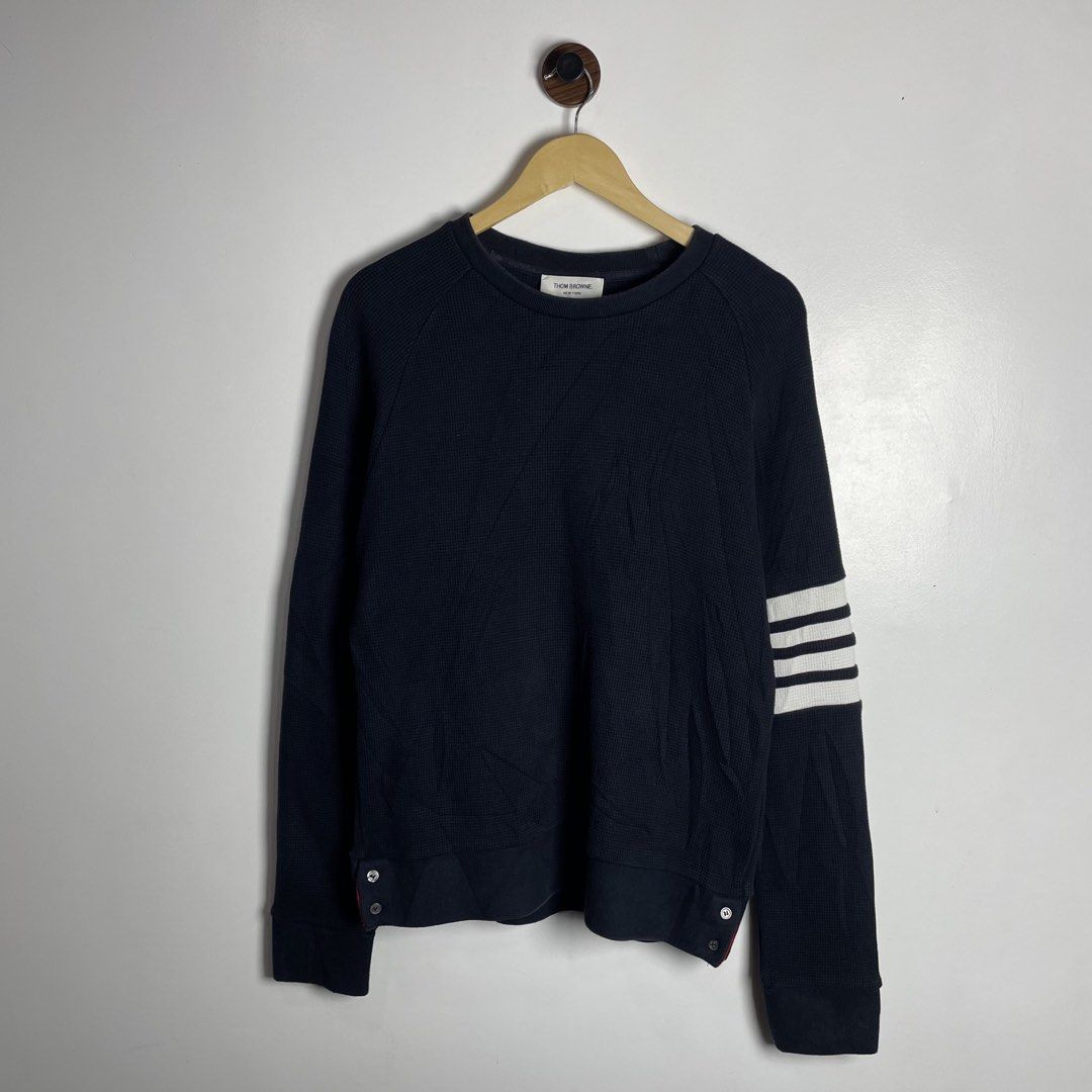 Thom Browne Knitted Sweater (Category: Coats, Jackets and Outerwear) located in Cavite. Submitted by ferrerapparel. (Listing ID 1467995057, Image 1). Description: No issues Excellent condition L-XL Color rate:9.5/10.