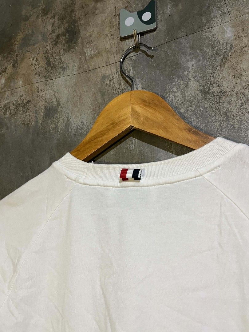 Thom Browne Shirt (Category: Tshirts & Polo Shirts ) located in Andop. Submitted by tonthrift_st (Listing ID 1467943839, Image 2). Description: Thom Browne Very good condition Size 2 on tag Dimes W20. 5 L27. 5-28.5 Issue Bleeding last pic 📍Kapalong, Davao del Norte.