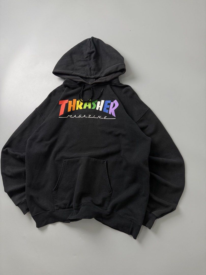 Thrasher (Category: Coats, Jackets and Outerwear) located in Pila. Submitted by villanueva80826 (Listing ID 1467975733, Image 3). Description: Thrasher Size:large •Width:23 •Length:26.5 •Condition:9/10 •Color rate:9/10 Mine:480 +Shipping fee Issue:sign of usage like pinhole ,minimal hairline Still in good condition Still wearable .