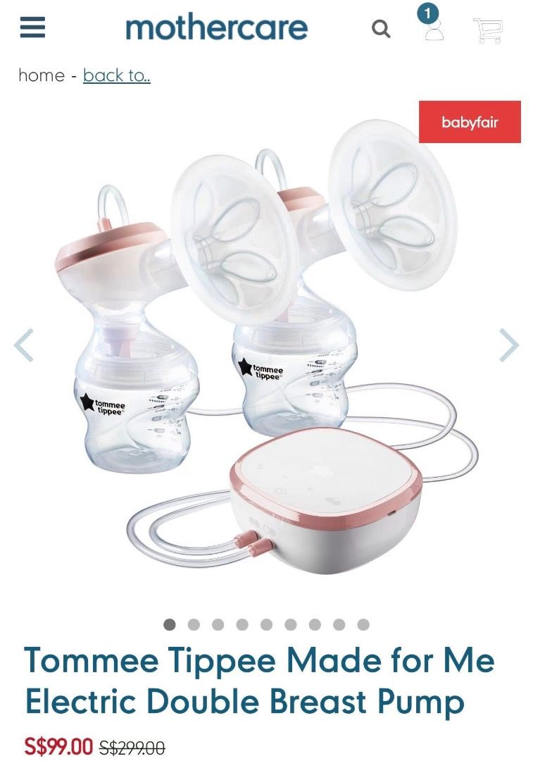 Tommee Tippee Made for Me Electric Double Breast Pump (Category: Breastfeeding & Bottle Feeding) located in Bulacan. Submitted by sgprelovedstuffs (Listing ID 1467895189, Image 1). Description: - Tommee Tippee Made for Me electric double breast pump set - Portable and rechargeable unit for pumping on-the-go - Includes two 150ml Closer to Nature baby feeding bottles with slow flow teats - Comes with convenient milk storage lids - Complete with USB