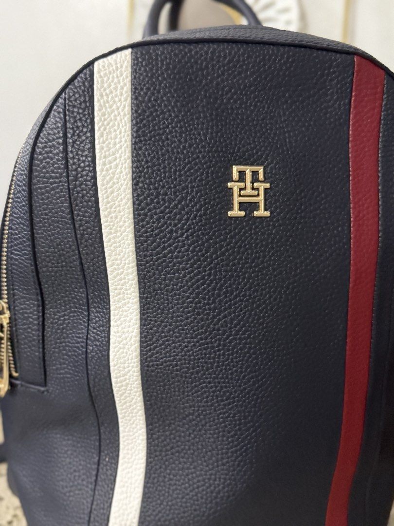 Tommy Hilfiger Backpack (Category: Backpacks) located in Cainta. Submitted by angellyy_ (Listing ID 1467891230, Image 2). Description: Tommy Hilfiger Backpack Small - Semi Med Spacious Pebbled Leather Adjustable Strap Condition 10/10 No flaws.