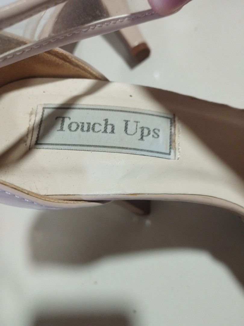 Touch Ups Nude Open Toe Heels (~5 in) (Category: Heels) located in Bacoor. Submitted by lia.ho (Listing ID 1467913357, Image 3). Description: Touch Ups nude patent open toe with platform sole and high block heel (around 5 inches) - Double ankle straps with buckles - Size US 8 (~25 cm) - Some minor but not that fisible flaws (scratches, etc.) rfs: decluttering, not that used price negotiable:).