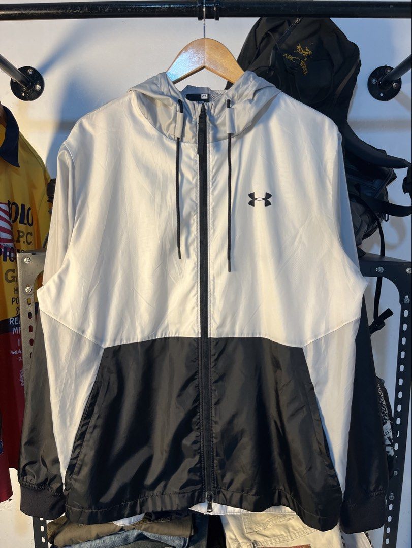 UNDER ARMOR TWO TONE WINDBREAKER JACKET (Category: Coats, Jackets and Outerwear) located in Mabalacat. Submitted by bizzybones (Listing ID 1467883567, Image 2). Description: “28-29Length “23Width Large XL No issue Excellent condition Mop gcash courier jnt.
