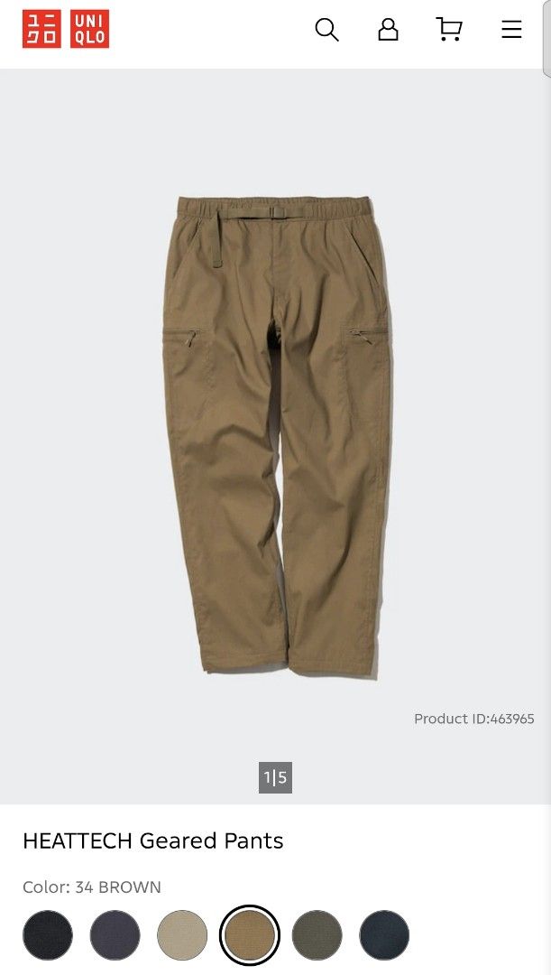 📍Uniqlo HEATTECH Geared Pants (Category: Trousers) located in Antipolo. Submitted by simplehans (Listing ID 1467983312, Image 1). Description: ‎📍Uniqlo HEATTECH Geared Pants ‎Size Large (Brown) ‎Waist- 34 to 36 ‎Length- 41 ‎Leg Open- 7.5 ‎Excellent Condition ‎DIRECT MESSAGE IF INTERESTED.