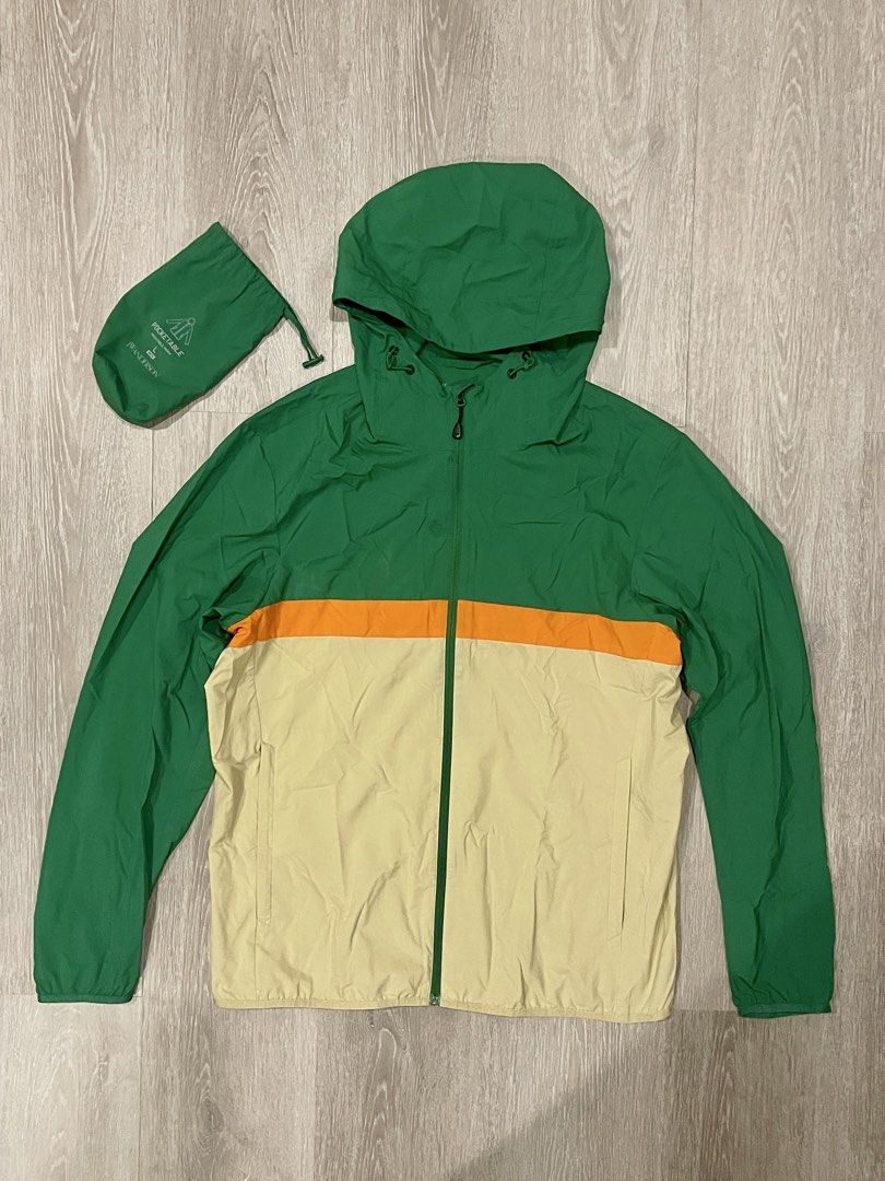 Uniqlo JWA UV Pocketable Parka (Category: Coats, Jackets and Outerwear) located in Marikina City. Submitted by menggufinds (Listing ID 1467983833, Image 1). Description: For Sale: Uniqlo x JW Anderson UV pocketable parka Color: Green Issues: small dark stain and jwa logo peeling, but still fully functional Size: large Dimensions: L: 27in W:22in.