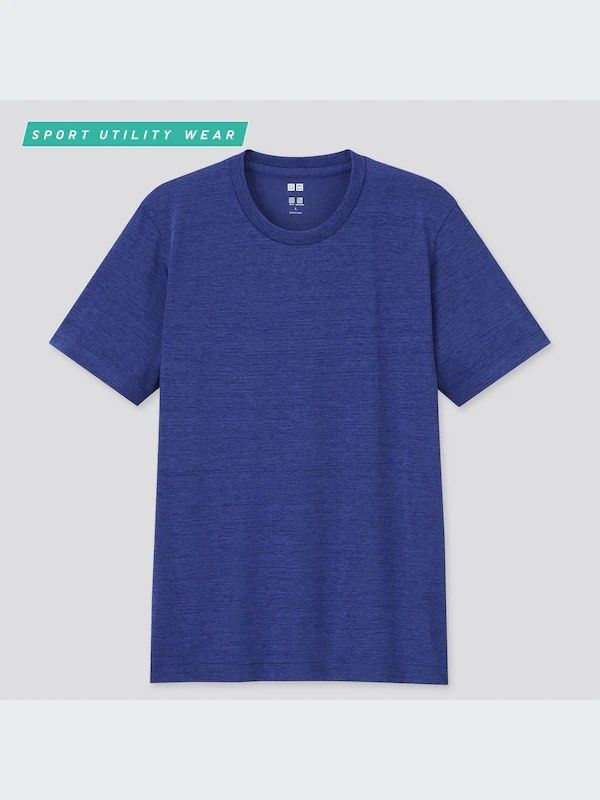 Uniqlo men blue active top (Category: Activewear) located in Calamba. Submitted by melaicas (Listing ID 1467950894, Image 1). Description: Armpit laid flat-18 inches Length-25 inches .