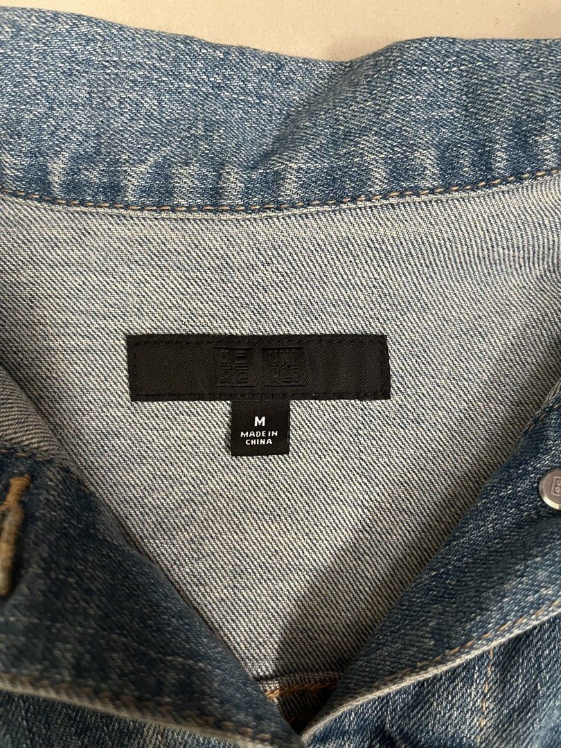 Uniqlo Trucker Denim Jacket (Category: Coats, Jackets and Outerwear) located in Baguio. Submitted by nifty.grails (Listing ID 1467842289, Image 3). Description: W: 17 L: 20 Medium on Tag Complete Tags No Issues.