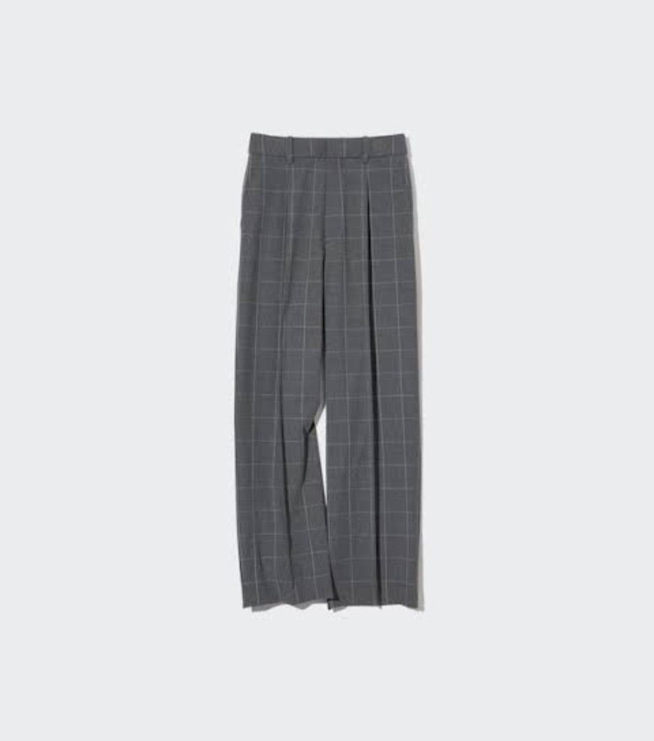 Uniqlo Wide Pleated Pants (Windowpane) (Category: Other Bottoms) located in Angeles City. Submitted by miss_independent01 (Listing ID 1467978389, Image 1). Description: Uniqlo Wide Pleated Pants (Windowpane) Width: 14 (Medium on tag) Length: 38 MOP: Gcash ✅ Mine Now, Pay Now ✅ First to Pay, Gets the Item 📍 PAMPANGA Courier: JnT 🚚🚚 PM 💌.