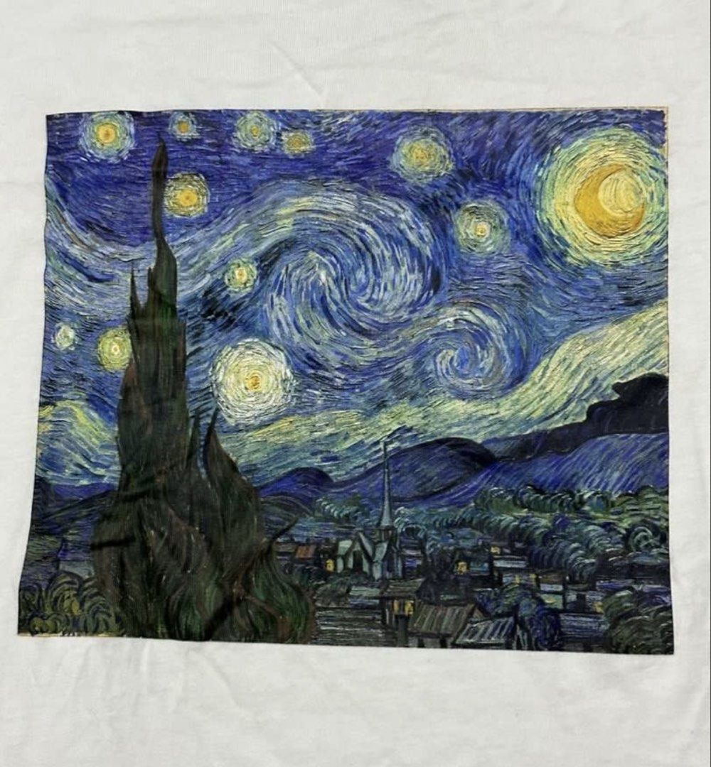 Uniqlo x Van Gogh (Category: Tshirts & Polo Shirts ) located in Lucena. Submitted by deklutter (Listing ID 1468002407, Image 2). Description: Uniqlo x Van Gogh Starry Starry Night Good condition 💯 20x26 J&T.