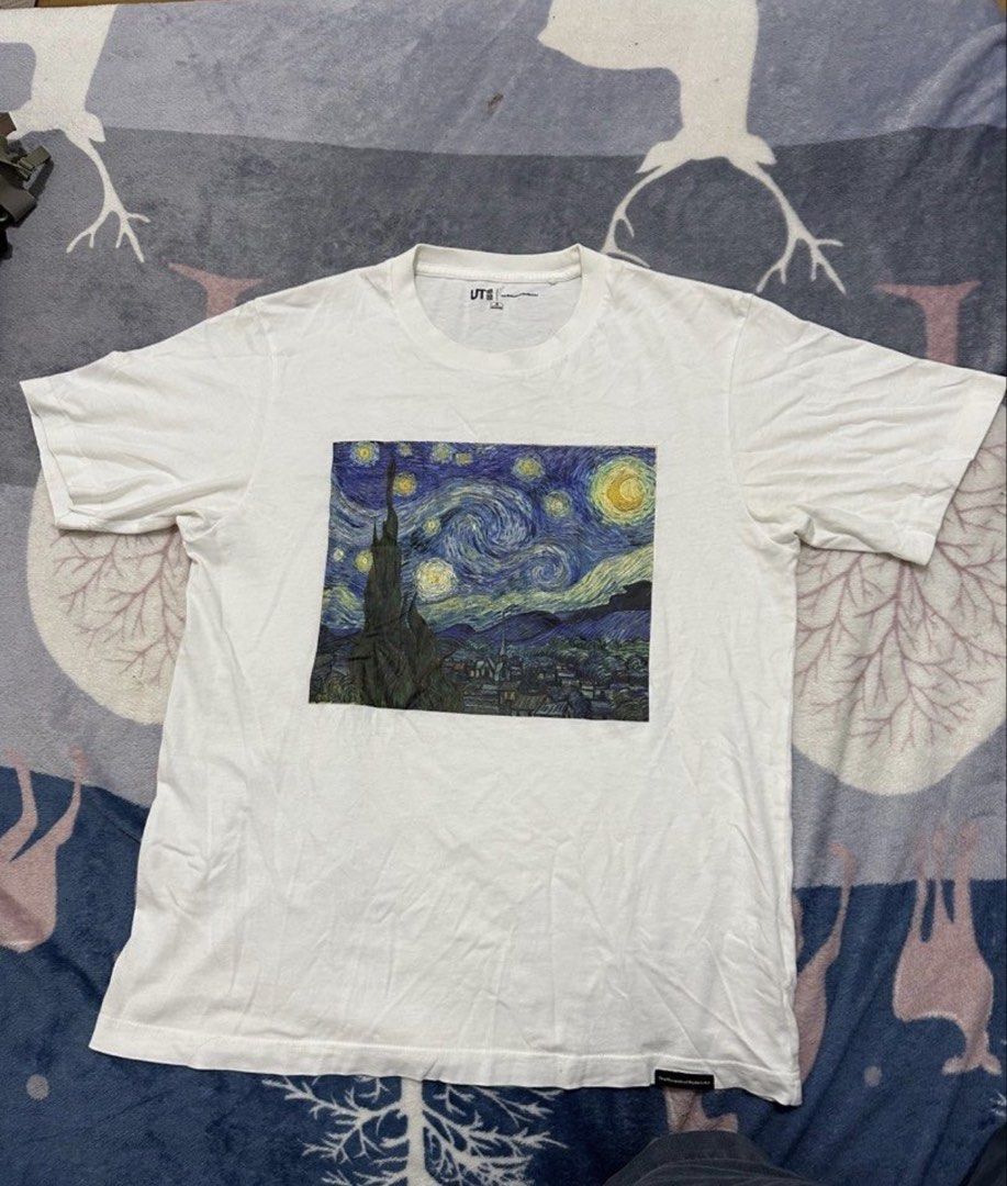 Uniqlo x Van Gogh (Category: Tshirts & Polo Shirts ) located in Lucena. Submitted by deklutter (Listing ID 1468002407, Image 1). Description: Uniqlo x Van Gogh Starry Starry Night Good condition 💯 20x26 J&T.