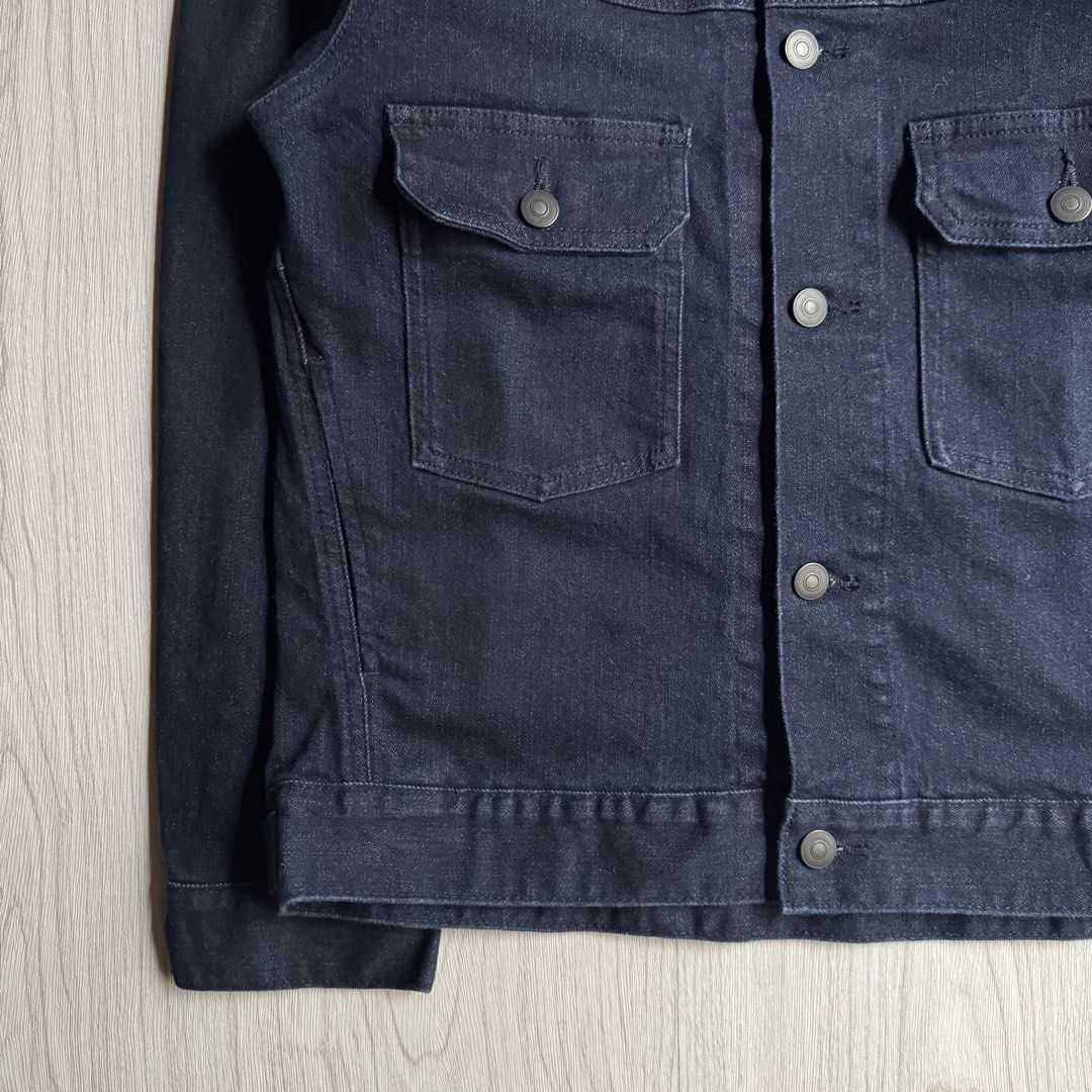 Uniqļo Type II Denim Jacket (Category: Coats, Jackets and Outerwear) located in Zamboanga. Submitted by rustic.rev (Listing ID 1467967365, Image 3). Description: Uniqļo Type II Denim Jacket Like new condition Tagged: S Actual Measurements: Pit to pit: 20” Length: 24” Shoulders: 17.5” Sleeves length: 22”.