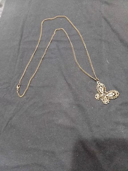 Various Necklaces (Category: Necklaces) located in Caloocan City. Submitted by mma_222 (Listing ID 1467911836, Image 3). Description: - Various necklaces of different materials - Style: Fun retro accessory - Closure & Fit: Black cord with adjustable silver chain and lobster clasp - Condition: Clean, well-kept, and ready to wear.