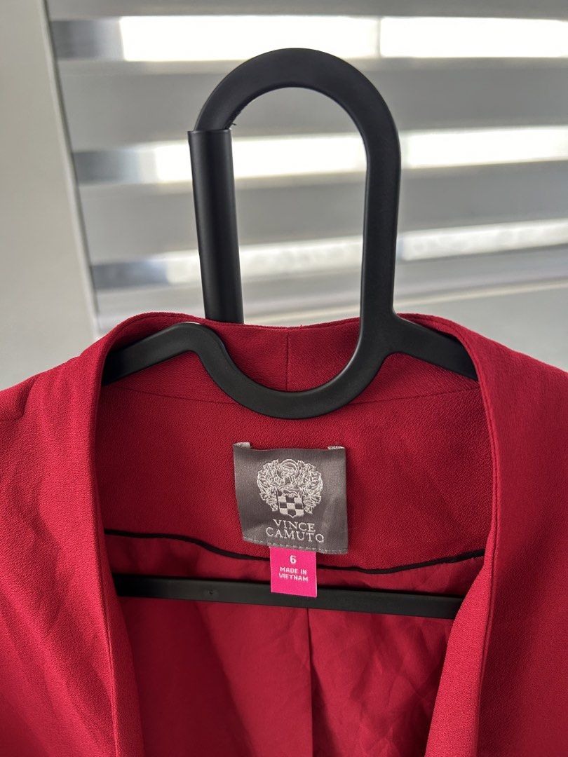 Vince Camuto Red Open Front Blazer (S) (Category: Coats, Jackets and Outerwear) located in Dasmarinas. Submitted by sfclosetcleanup (Listing ID 1467897159, Image 3). Description: .