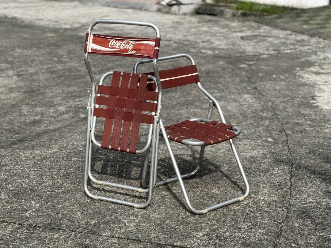 Vintage Coca-Cola Folding Chair (Category: Outdoor Furniture) located in Bulacan. Submitted by rock_off.thriftshop.ph (Listing ID 1467968012, Image 1). Description: .