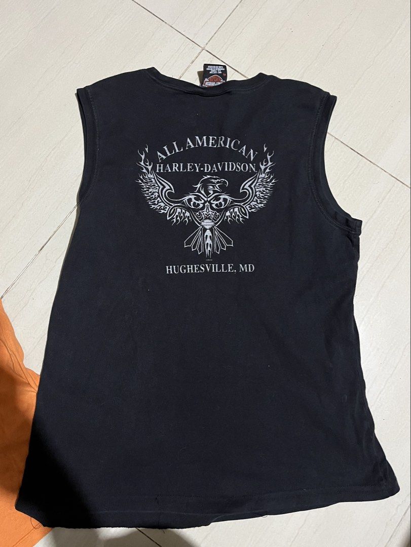 Vintage Harley Davidson Tank Top (Category: Shirts) located in Dagupan City. Submitted by whimsyluns (Listing ID 1467879591, Image 2). Description: Harley Davidson Tank Top Women ⭐️ Medium ⭐️color condition 9/10 ⭐️complete bedazzled ⭐️perfect size for S-M .