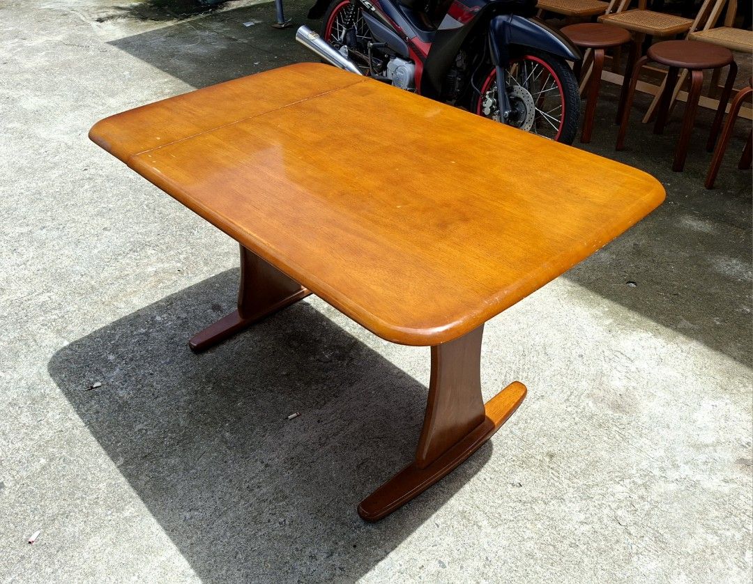 Vintage Japanese Drop Leaf Dining Table (Category: Tables & Sets) located in Mabalacat. Submitted by thenewcraf32843 (Listing ID 1467867155, Image 2). Description: Vintage Japanese Drop Leaf Dining Table In great condition. Solid wood. It's foldable on one side(drop leaf). Dimensions: L47 x W30 x H27.5 inches Price: 4k only We do shipping via lalamove / victory liner drop & go. Dm to inquire.