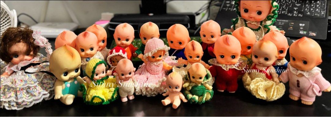Vintage Kewpie Doll 22pcs (Category: Vintage Collectibles) located in Taguig. Submitted by sunnyplaythingsph (Listing ID 1467936248, Image 1). Description: -Personal preloved from 🇯🇵 -Kept on a covered shelf -All with complete hands and feet -Well loved -RFS: downsizing -FREE SHIPPING via tiktok co .