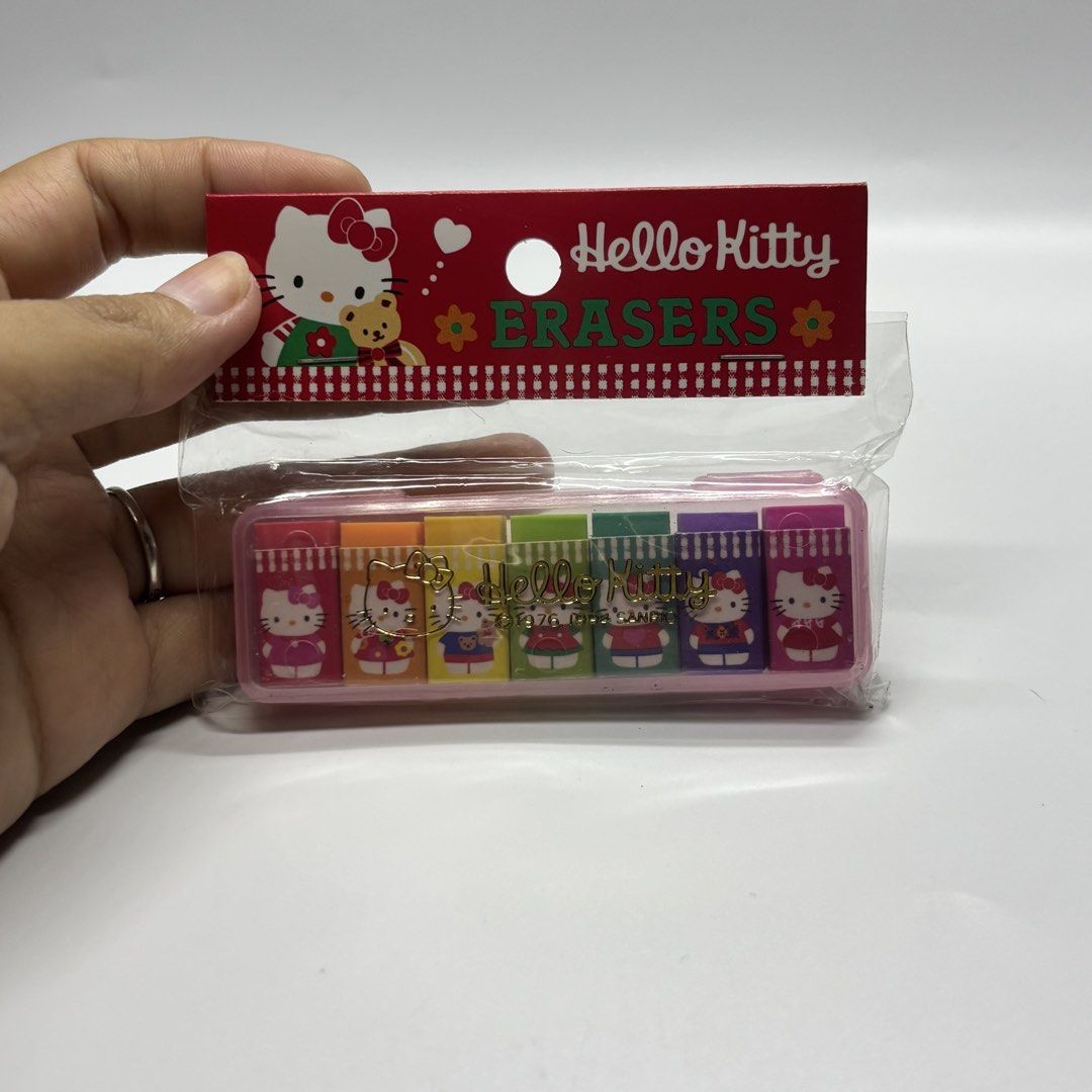 Vintage Sanrio Hello Kitty Mini Rainbow Color Eraser Set (Category: Character Goods) located in General Trias. Submitted by shxx_phine (Listing ID 1467976521, Image 1). Description: 📌LP posted, PLS refrain from haggling 📌 all items are japan surplus finds 📌 STRICTLY mine now, pay after invoice 📌 NO RUSH shipping (we ship every tues & fri, depending on our availability) 📌 NO cancellation, return and refunds mod | j&t, lalamove mop | gcash , m