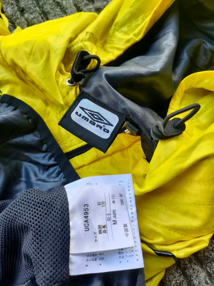 Vintage Umbro windbreaker jacket (Category: Coats, Jackets and Outerwear) located in Calauag. Submitted by thirdfinds (Listing ID 1467974143, Image 3). Description: Vintage Umbro windbreaker jacket deadstock condition 23x27.