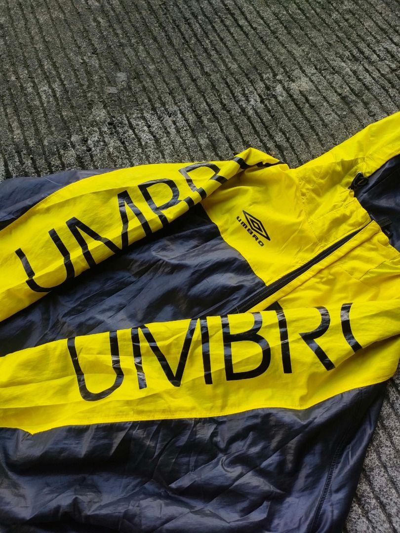 Vintage Umbro windbreaker jacket (Category: Coats, Jackets and Outerwear) located in Calauag. Submitted by thirdfinds (Listing ID 1467974143, Image 2). Description: Vintage Umbro windbreaker jacket deadstock condition 23x27.