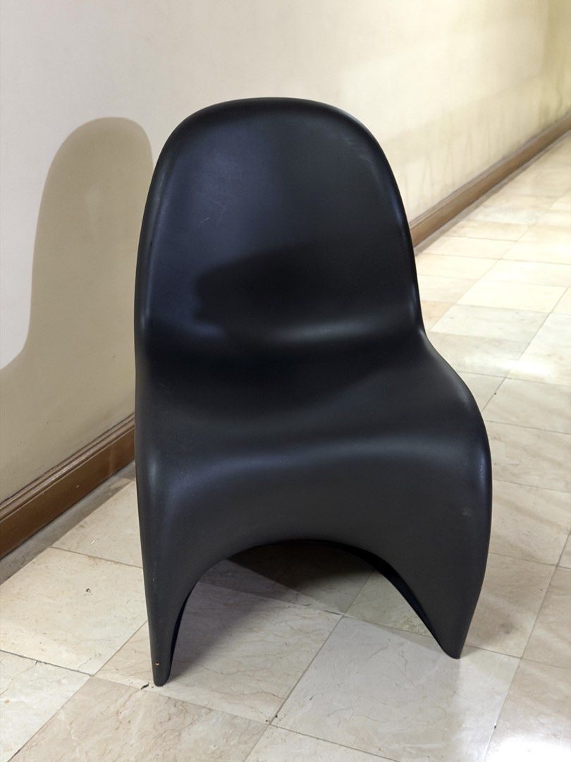 Vitra Panton Chair (Category: Chairs) located in Quezon City. Submitted by dailydeclutter (Listing ID 1467924097, Image 2). Description: Height (in): 35¼ Width (in): 19¾ Depth (in): 23½ Seat Height (in): 16¼ Seat Width (in): 19¼ Seat Depth (in): 18 - Authentic Vitra Panton Chair from an authorized dealer - Iconic modern cantilever design in a sleek black matte finish - Standard dining height, perfect for modern dining spaces - Sturdy molded plast