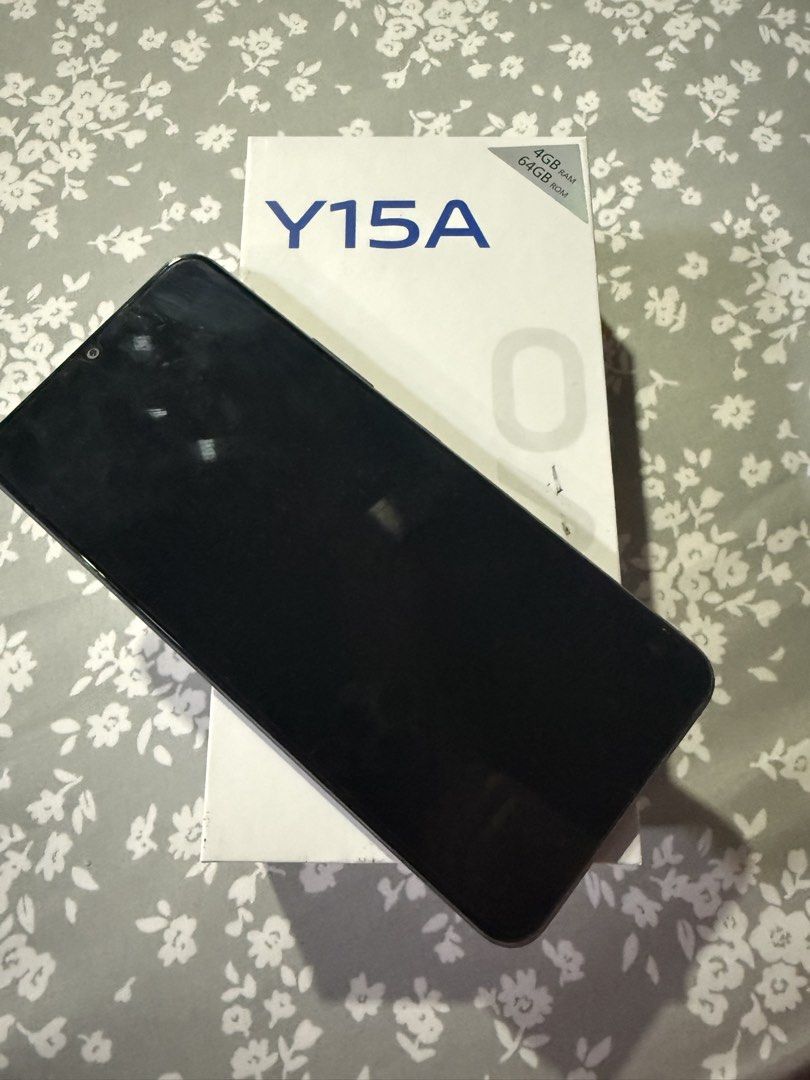 Vivo Y15A (Category: Vivo) located in Muntinlupa City. Submitted by avampaya (Listing ID 1467970067, Image 1). Description: - Brand/Model: Vivo Y15A - Color: Mystic Blue - Storage: 4GB RAM / 64GB ROM - Battery: 5000mAh - Inclusions: Original box and charging cable - Seldom used, got this from Globe a few years ago for the purpose of being a spare phone but really not an Android person😅.