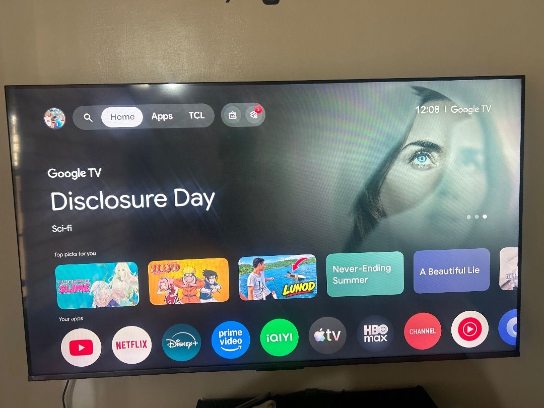 Flat Screen 4k UHD Google tv TCL p71b 50 inch (Category: TV) located in Lucena. Submitted by shawniboi_08 (Listing ID 1467857270, Image 2). Description: *Wlang issues *sobrang bilis at dali gamitin. google tv *may pre installed movie apps na libre gamitin. *almost brand new *with original box *Remote *Wall bracket *2 and half years na simula nung nabili hindi na gagamit ksi wla kme dto sa pinas kesa maiwan nnman dto sa bahay sayang nman. .