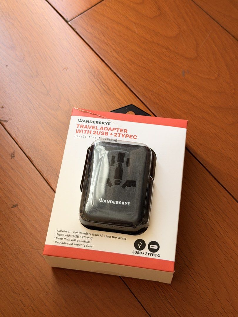Wanderskye Universal Travel Adapter (2USB 2 TYPE C) (Category: Travel Essentials & Accessories) located in Quezon City. Submitted by thegirlsroom (Listing ID 1467869386, Image 1). Description: WANDERSKYE TRAVEL ADAPTER Opened but not used Supports 150+ Countries SRP: 1755 Selling for 1,150 STEAL PRICE.