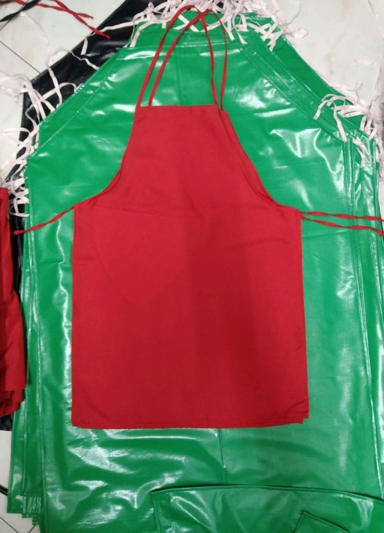 Waterproof Apron PVC Kitchen Cooking Cleaning Assorted Colors (Category: Table Linen & Textiles) located in Manila. Submitted by applellame37298 (Listing ID 1468014058, Image 2). Description: - Waterproof PVC material protects against spills and stains - Ideal for kitchen work, cooking, cleaning, and messy tasks - Adjustable neck strap and waist ties for a secure, comfortable fit - Wipe-clean surface makes maintenance quick and easy - Available i