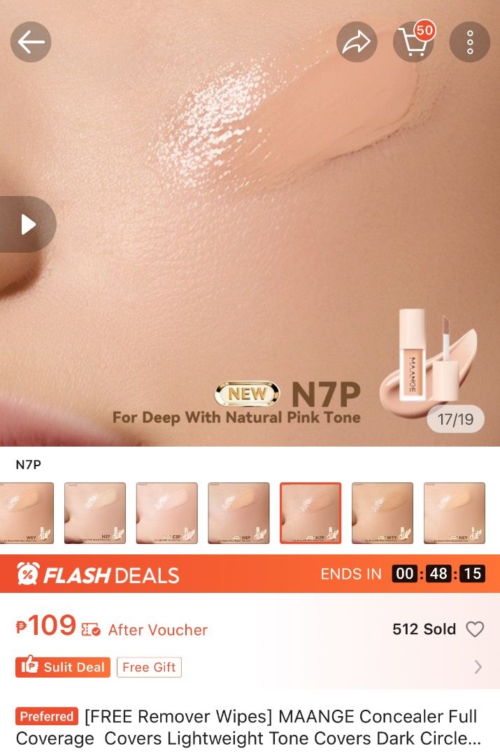 Weightless Full Coverage Foundation Light Neutral (Category: Makeup) located in Cabuyao City. Submitted by blueberrychezkik (Listing ID 1468005659, Image 2). Description: - Brand: vice co & maange - Item: Weightless Full Coverage Foundation and concealer - Shade: Light Neutral ang n7 - Condition: Brand new, opened - Reason for selling: shade didn't match skin tone - Features: Smooth all-day coverage, easy-to-blend liquid formula.