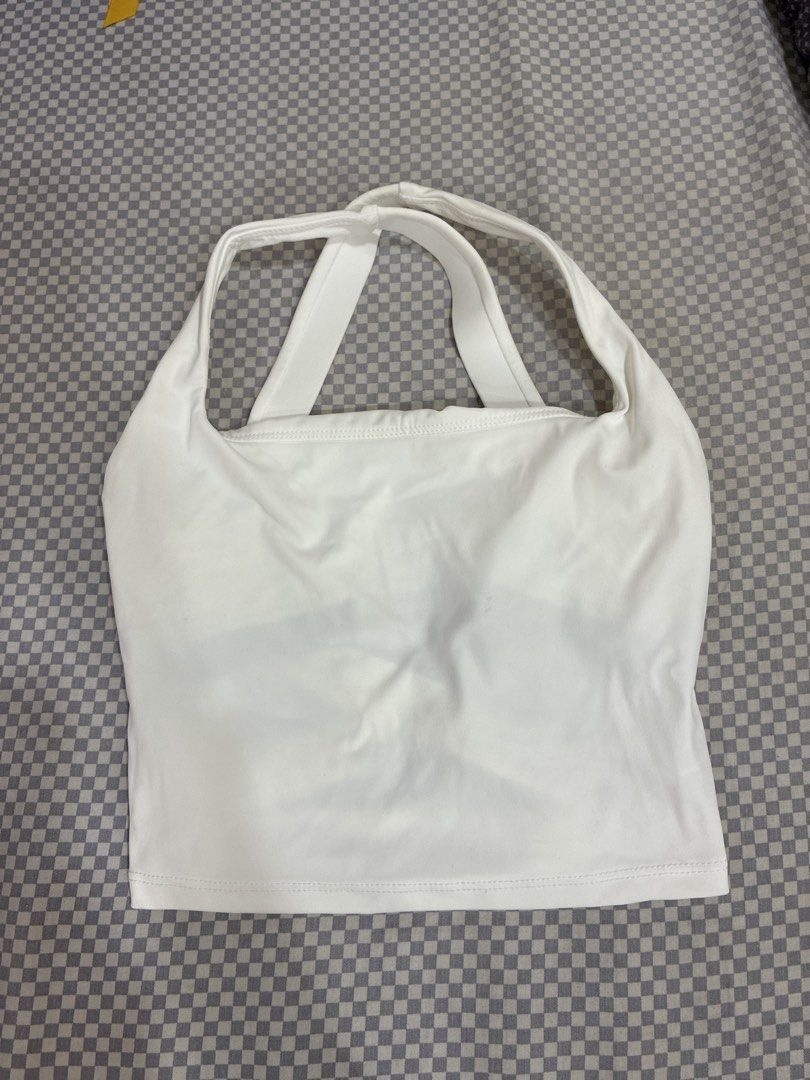 White Activewear Halter Top with Strappy Back (Category: Activewear) located in Manila. Submitted by shopmyclothesguys (Listing ID 1467923127, Image 1). Description: - xxs - xs.