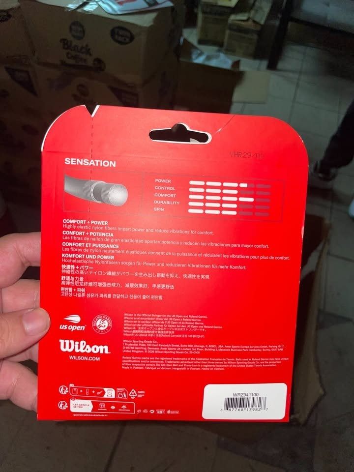 Wilson Sensation String (Category: Racket and Ball Sports) located in Caloocan City. Submitted by reysterdeus (Listing ID 1467919367, Image 2). Description: FOR SALE Wilson Sensation 17G/1.25mm, 40ft/12.2m 900 each available stocks 349 pcs. we offer best price for Bulk Order. for inquiry kindly message me. Pickup or via lalamove. Quezon city area. .