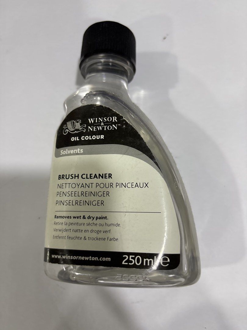 Winsor & Newton Brush Cleaner 250ml (Category: Hair) located in Mandaluyong City. Submitted by clothescarousel (Listing ID 1468023893, Image 1). Description: - Authentic Winsor & Newton Brush Cleaner, 250ml bottle - Made in France - Effectively removes both wet and dry paint (oil, alkyd, and acrylic) - Easy to use: soak brushes overnight, scrub if needed, and rinse with water - Essential art supply to extend the lifespan of your brushes.