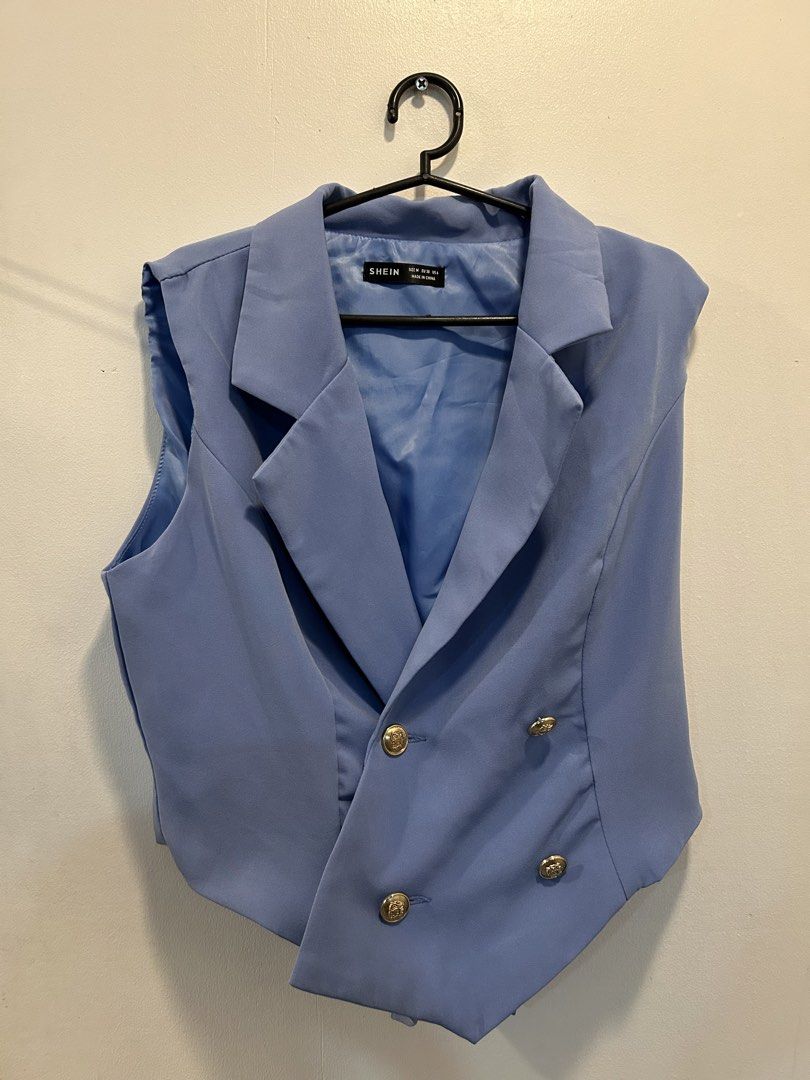 Women blazer top (Category: Others Tops) located in Marikina City. Submitted by mendozaek1 (Listing ID 1467864867, Image 1). Description: Used once Pinang photoshoot lng Shein brand Size Med on tag fit up to 36bust.