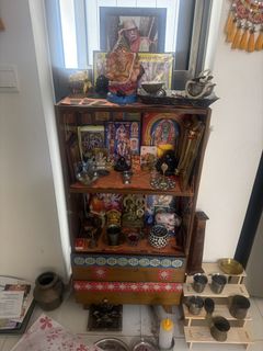 Home Mandir Temple Wooden Prayer Unit Cabinet, Furniture & Home Living ...