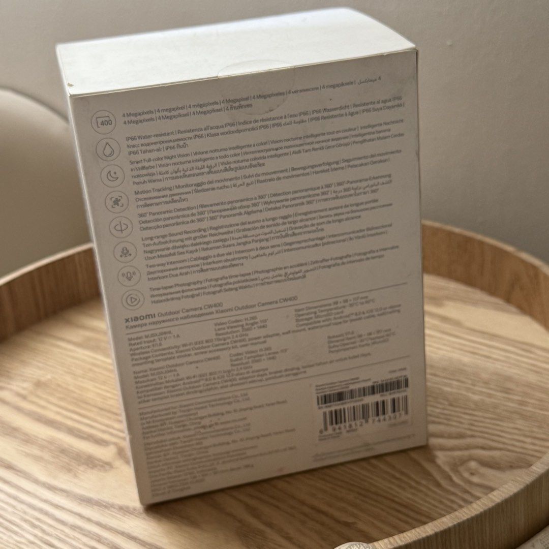 Xiaomi Outdoor Camera CW400 (Category: Security Systems & CCTV Cameras) located in Marikina City. Submitted by lovegoeson (Listing ID 1467952124, Image 3). Description: - Sealed - Brand new in unopened retail box (Model: MJSXJ04HL) - 4-Megapixel camera with sharp image quality - IP66 water-resistant for reliable outdoor use - 360-degree panoramic detection and motion tracking - Smart full-color night vision for clear dark-time monitoring - Two-wa