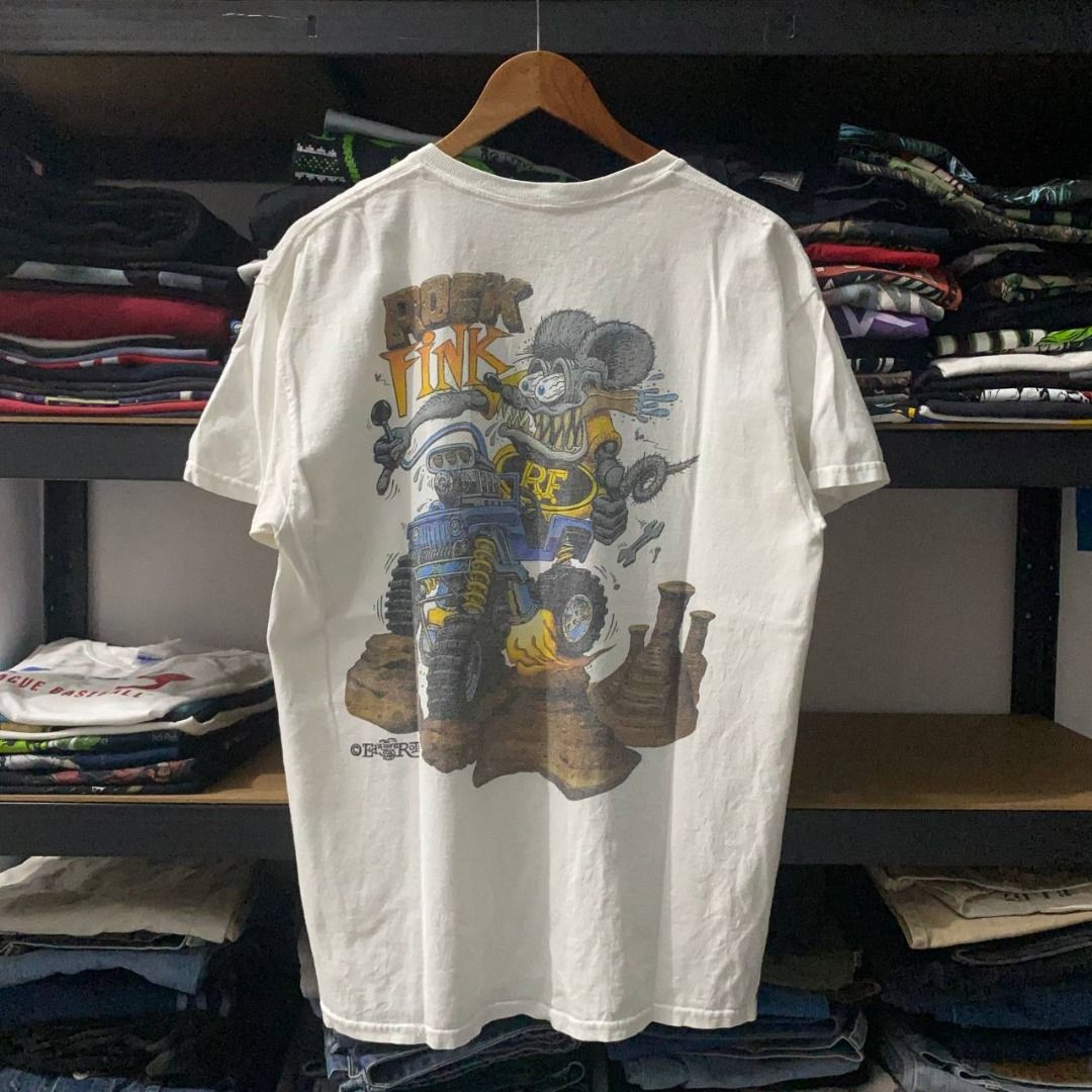 Y2K Rat Fink Big Graphic Tee (Category: Tshirts & Polo Shirts ) located in Legazpi City. Submitted by southeastjunkies (Listing ID 1467872228, Image 1). Description: 2000's Rat Fink "Rock Fink" Graphic Shirt (Cartoon Tee) 21x28.5 .