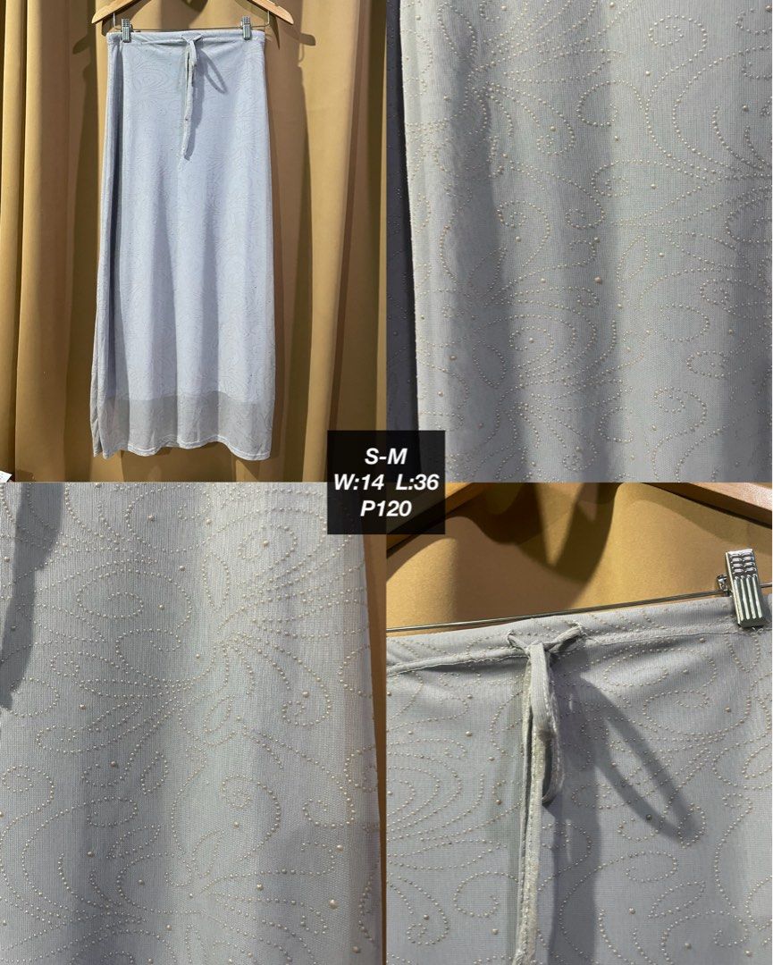 Y2kLight blue midi skirt with beaded swirl pattern (Category: Skirts) located in Quezon City. Submitted by smileclothingline (Listing ID 1467855997, Image 1). Description: 🚚Courier: J&T/Lalamove/Gogoexpress 📍Shipping fee depends on your location 💸Mode of Payment: BPI/Gcash/Paymaya ‼️Payment first, only then will ship the item.