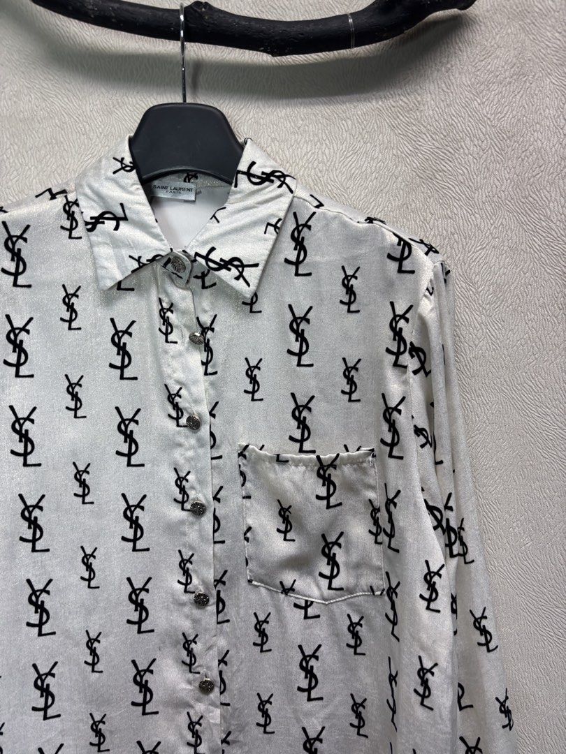 Ysl LS Buttondown Womens (Category: Shirts) located in Baybay. Submitted by thrift.ed2023 (Listing ID 1468018903, Image 2). Description: Ysl LS Buttondown Womens Large to Xl 23x30 No Issue Need Wash Good as New.