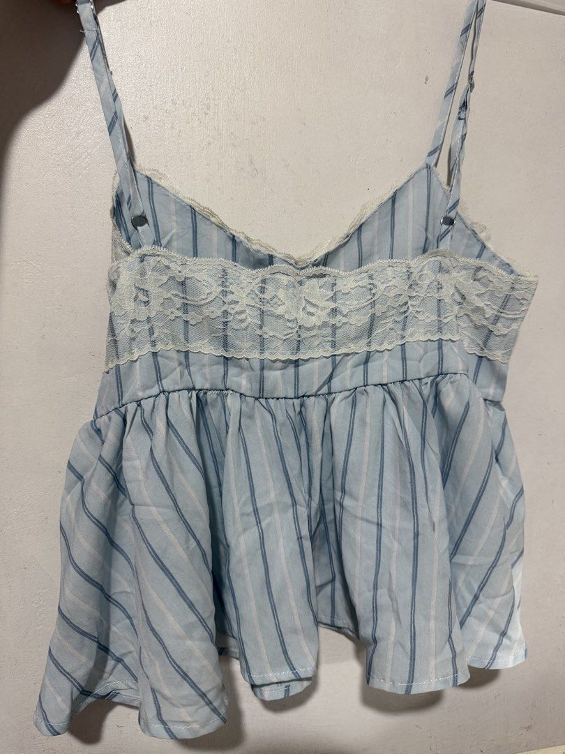 Zara Basic Blue Striped Lace Camisole (Category: Sleeveless) located in Tuguegarao City. Submitted by pavlene (Listing ID 1467999594, Image 2). Description: rfs: need funds .