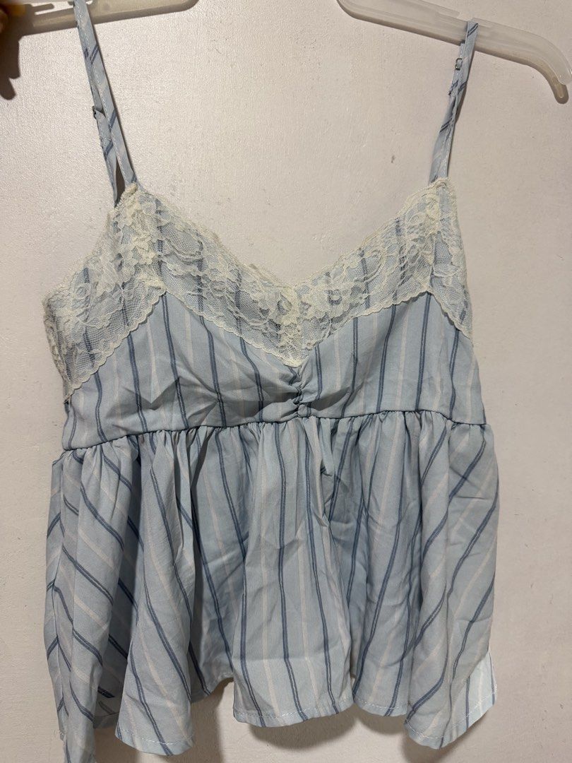 Zara Basic Blue Striped Lace Camisole (Category: Sleeveless) located in Tuguegarao City. Submitted by pavlene (Listing ID 1467999594, Image 1). Description: rfs: need funds .